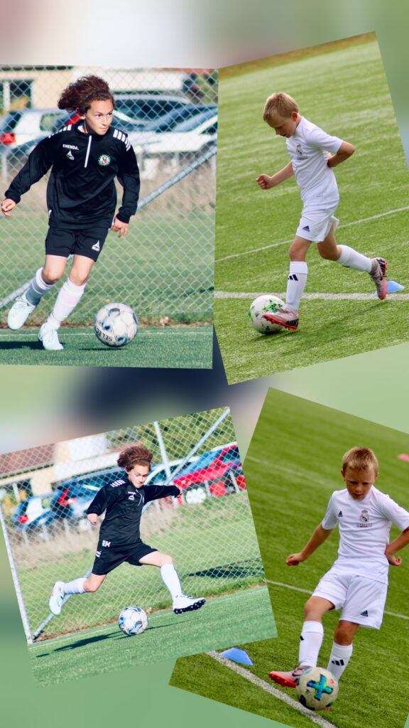 Rickard och Olle spelar fotboll